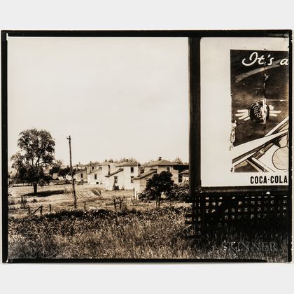 Walker Evans (American, 1903-1975) Houses with Coca-Cola Sign in Foreground, Possibly West Virginia