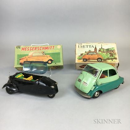 Boxed Isetta and Messerschmitt Toy Friction Cars. Estimate $200-300