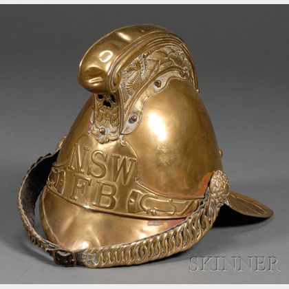 New South Wales Fire Brigade Brass Firefighter's Helmet