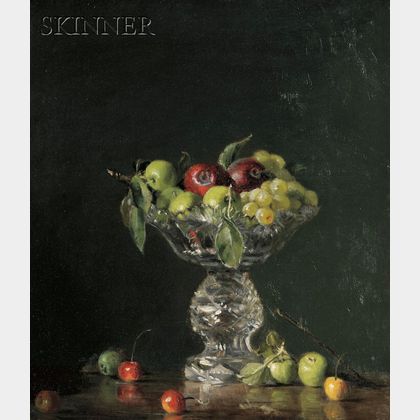 Joan Alex Potter (American, b. 1935) Still Life with Fruit in Crystal Compote