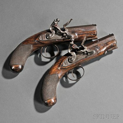 Pair of Nock Flintlock Pistols