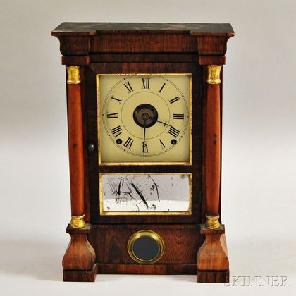 Seth Thomas Rosewood Shelf Clock and a Cased and Brass-mounted Toiletry Set