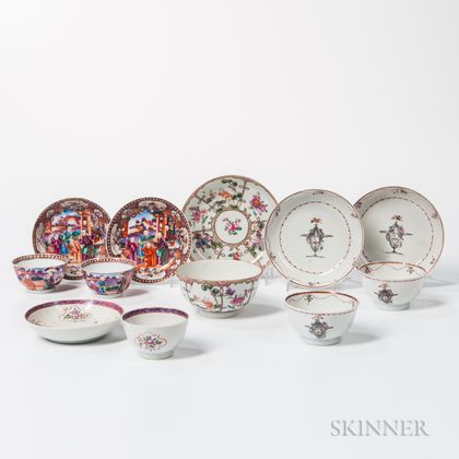 Six Export Porcelain Tea Bowls and Saucers