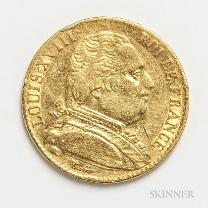 1815-A French 20 Francs Gold Coin. Estimate $200-300