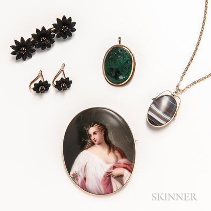 Five Pieces of Antique Jewelry
