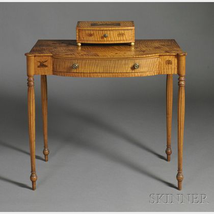 Federal Academy-decorated Tiger Maple Dressing Table