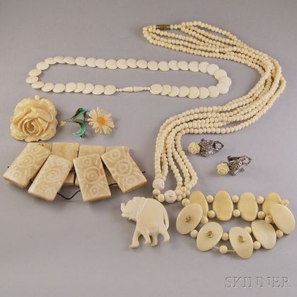 Small Group of Ivory Jewelry