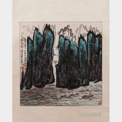 Contemporary Hanging Scroll Landscape