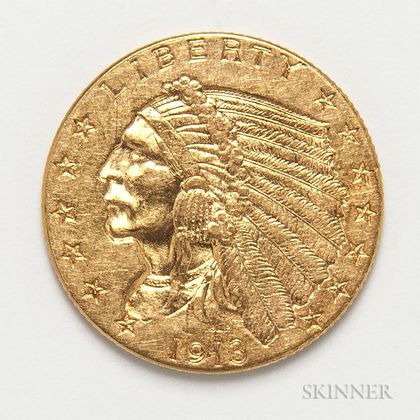 1913 $2.50 Indian Head Gold Coin