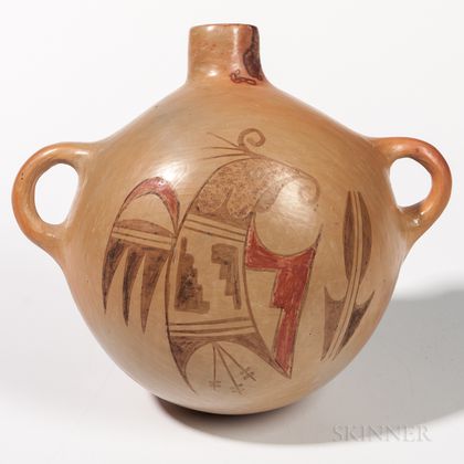 Hopi Painted Pottery Canteen
