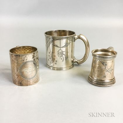 Three Silver Christening Cups