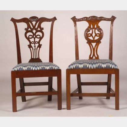 Set of Six George III Mahogany Side Chairs and a Similar Pair