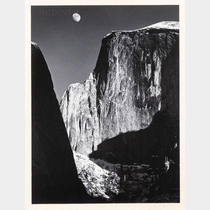 Ansel Adams (American, 1902-1984) Moon Over Half Dome, Yosemite National Park, California