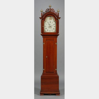 Federal Carved and Inlaid Cherry Tall Case Clock