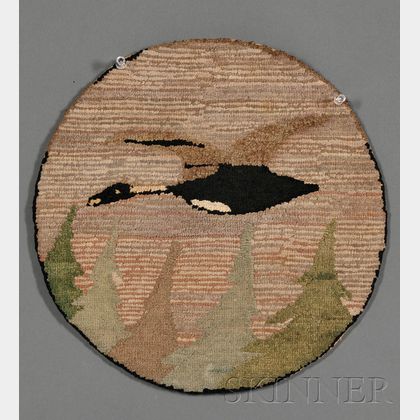 Small Round Grenfell Mat with Flying Goose