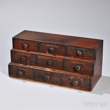Shaker Pine Red-stained Spice Chest