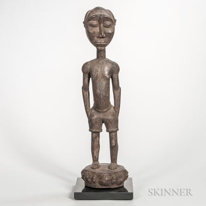 Ivory Coast-style Carved Wood Colonial Figure