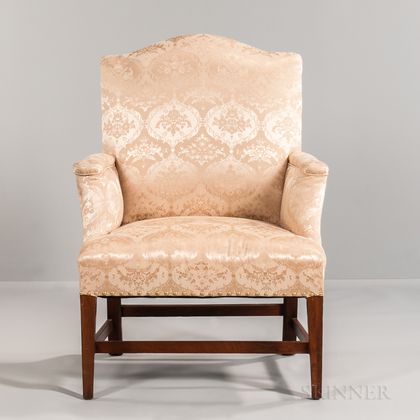 Small Upholstered Mahogany Armchair