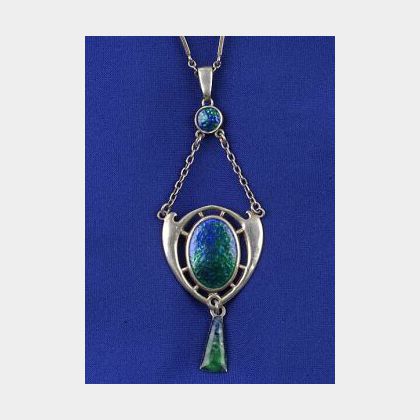 Art Nouveau Sterling Silver Pendant Necklace