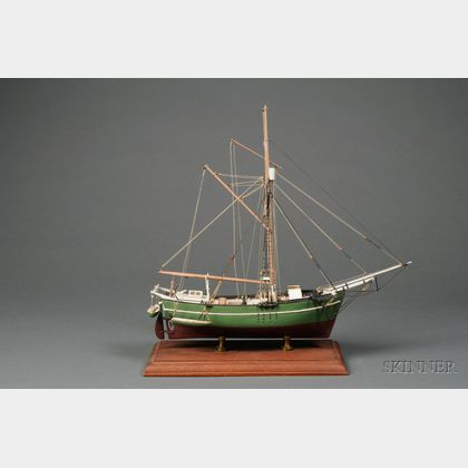 Painted Wooden Ship Model of Northwest Passage Sloop Gjöa