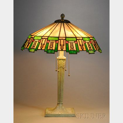 Art Deco Mosaic Glass Table Lamp
