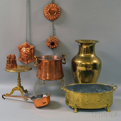 Nine Copper and Brass Items