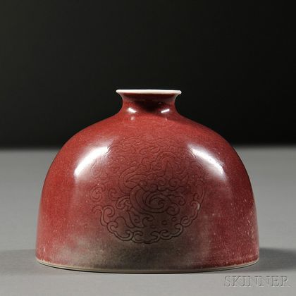 Red-glazed Porcelain Water Coupe