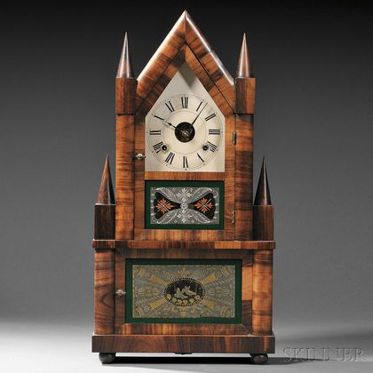 Birge & Fuller Double Steeple Clock Wagon Spring Clock
