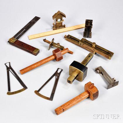 Eleven Woodworking Measuring and Marking Instruments