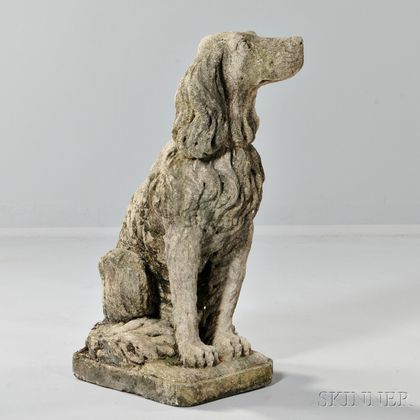 Stone Garden Sculpture of a Dog