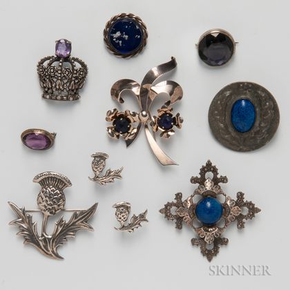 Nine Pieces of Silver Jewelry