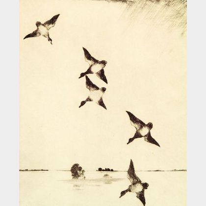 Frank Weston Benson (American, 1862-1951) On Swift Wings