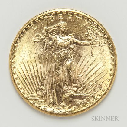 1928 $20 St. Gaudens Double Eagle. Estimate $1,200-1,500