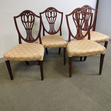 Four George III Mahogany Side Chairs