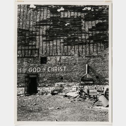 Walker Evans (American, 1903-1975) Abandoned Lot in Front of Church of God in Christ Building, Chicago [detail], Made for the Fortun 