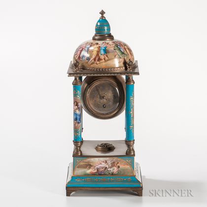Royal Vienna Porcelain Portico Mantel Clock