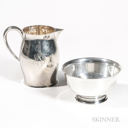 Two Pieces Revere-style Sterling Silver Tableware