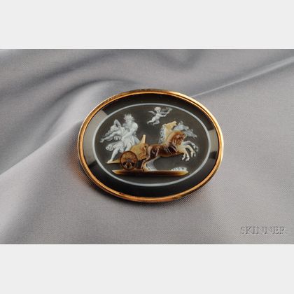 Antique 18kt Gold and Hardstone Cameo Brooch, Tiffany & Co.