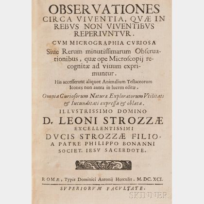 Buonanni, Filippo (1638-1723) Observationes circa Viventia