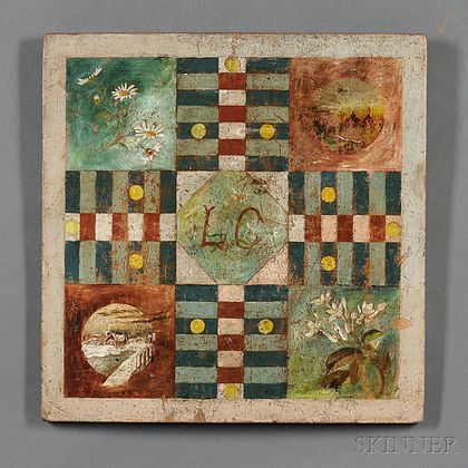 Paint-decorated Parcheesi Game Board