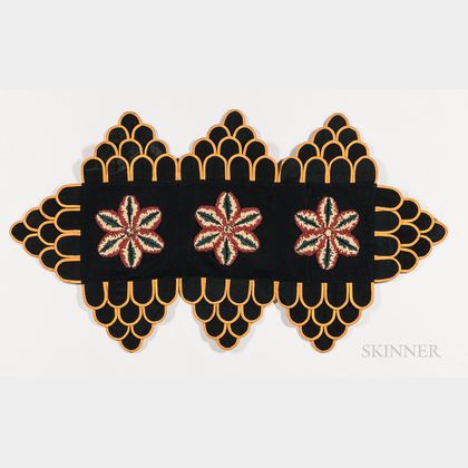 Penny Rug with Embroidered Flowers