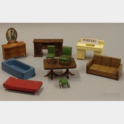 Half Timbered English-style Dollhouse and Contents