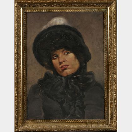 Italian School, 19th Century Portrait of a Woman in Black