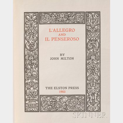 (Fine Press, Two Titles by Milton, John, 1608-1674)