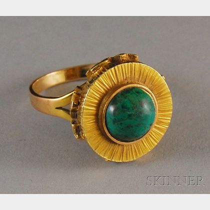 Peruvian 14kt Gold and Malachite Ring