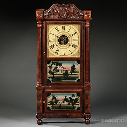 Birge, Mallory & Co. Mahogany Shelf Clock