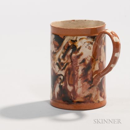 Red Earthenware Slip-marbled Mug