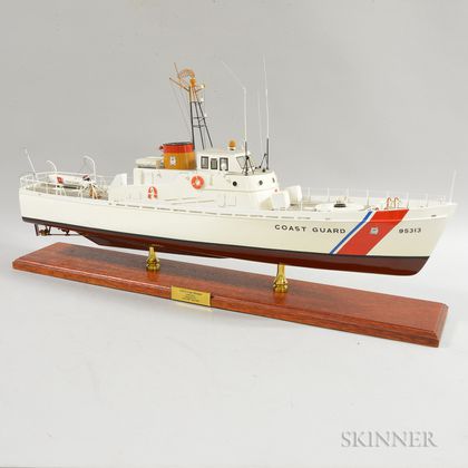 Large Painted Metal Coast Guard Ship Model of the USCG Cape Morgan 