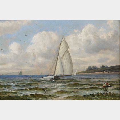 Attributed to William Haskell Coffin (American, 1878-1941) Sailboats at Sea
