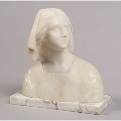 Marble and Alabaster Bust of Joan of Arc